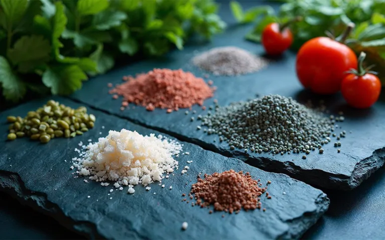 A variety of seeds and spices on a slate, highlighting natural ingredients that promote skin health and combat breakouts.
