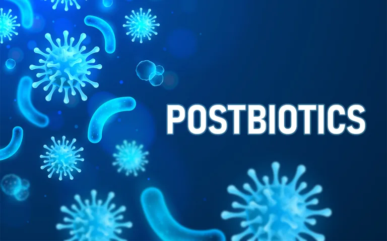 Visual representation of postbiotics, highlighting their role in gut health and as a successor to traditional antibiotics.