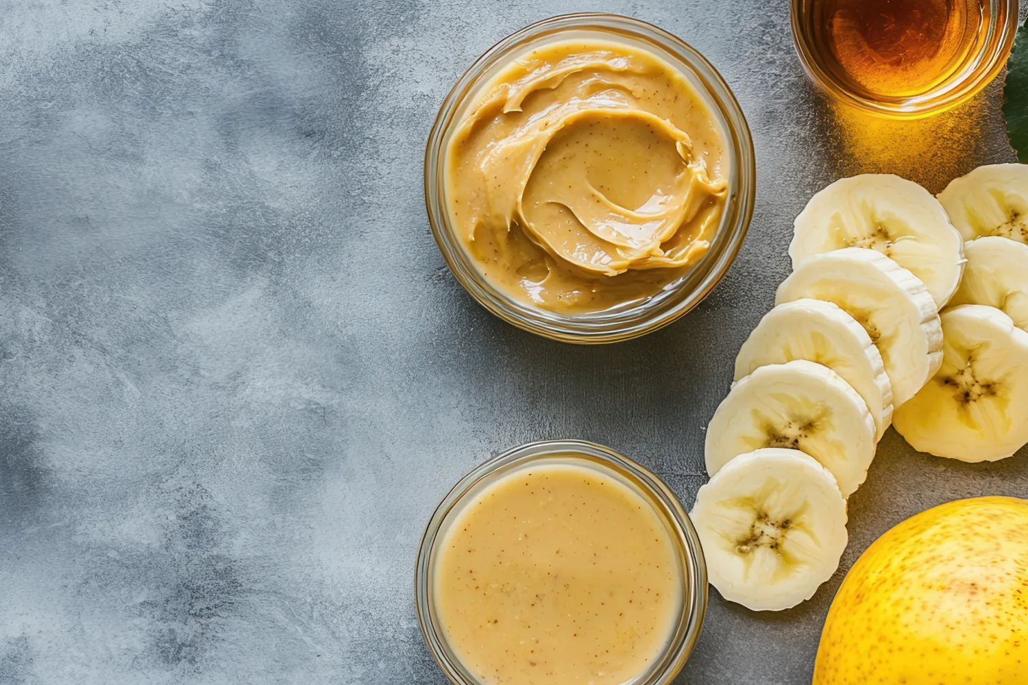 Banana slices with nut butter and honey representing a simple magnesium-rich snack for energy and craving support